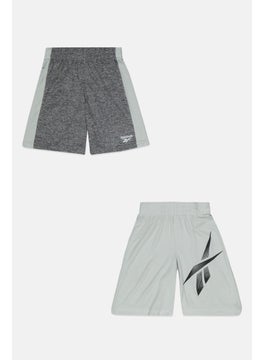 Reebok Kids Boy 2 Piece Sportswear Biker Shorts, Grey  - Image 1