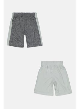 Reebok Kids Boy 2 Piece Sportswear Biker Shorts, Grey  - Image 2