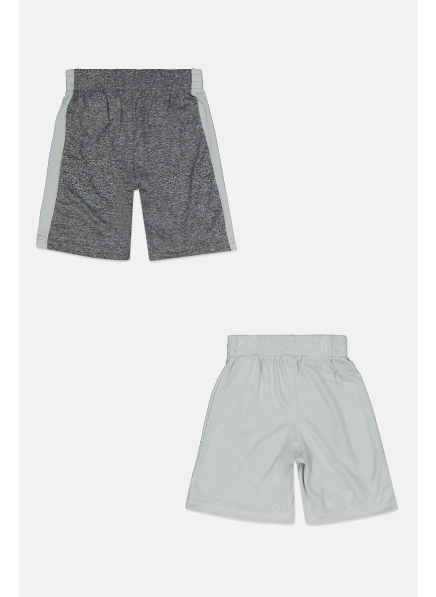 Reebok - Kids Boy 2 Piece Sportswear Biker Shorts, Grey - Image 1