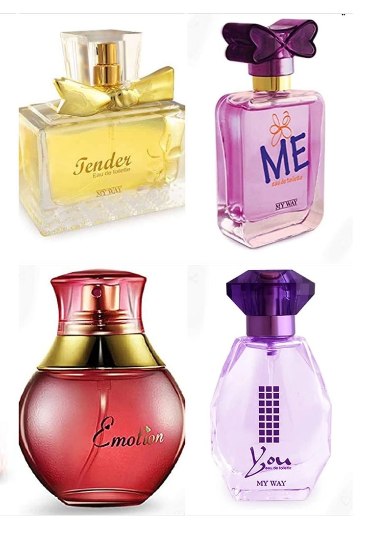 مايواي ماى واى محموعه من 4 برفان للنساء روايح مميزه