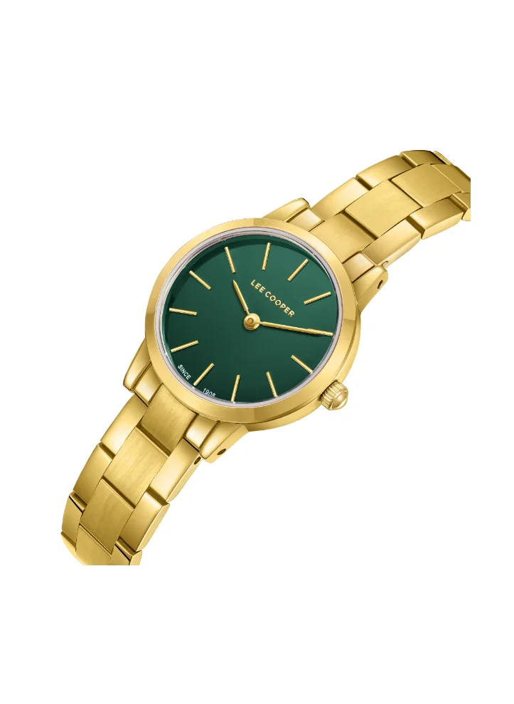لي كوبر Lee Cooper LC08098.170 Women's Analog Display Watch & Metal Strap Gold