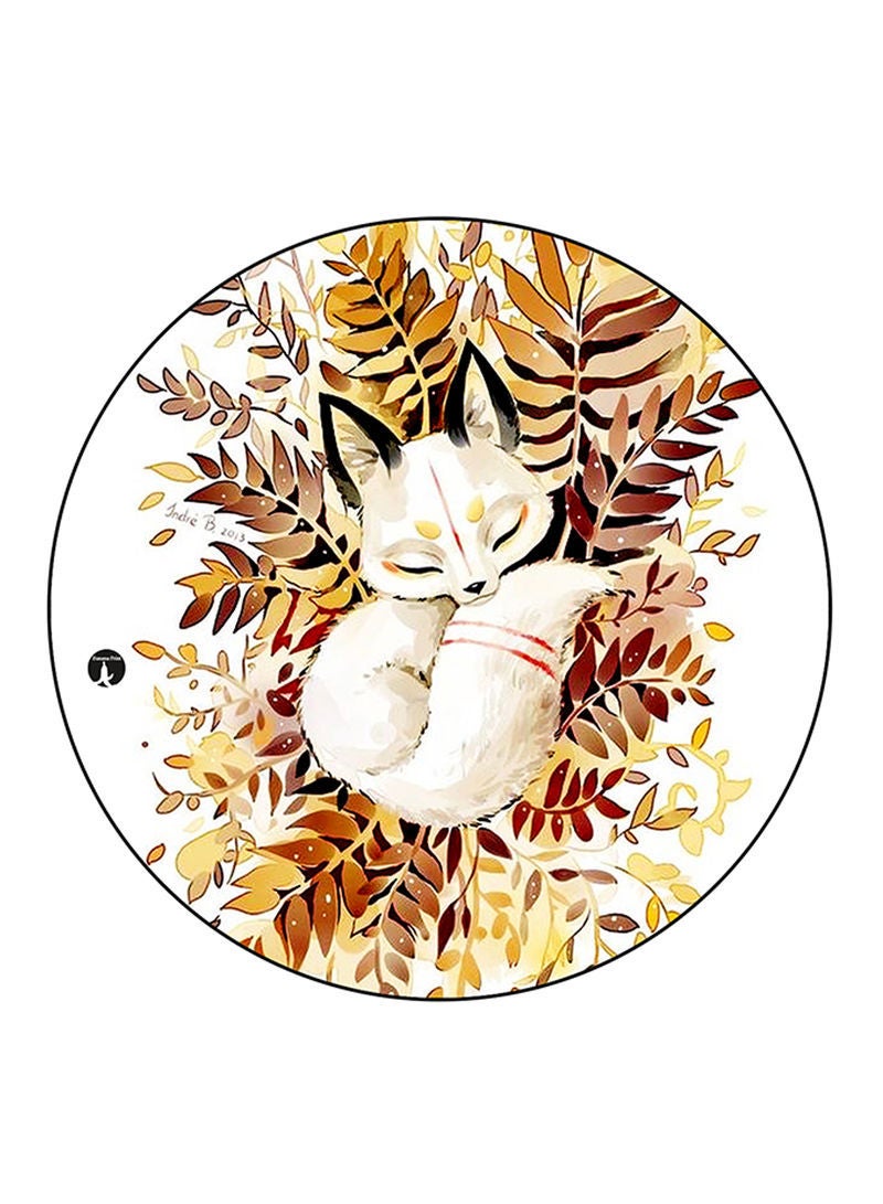 RKN Fox Printed Mouse Pad Round  Multicolour