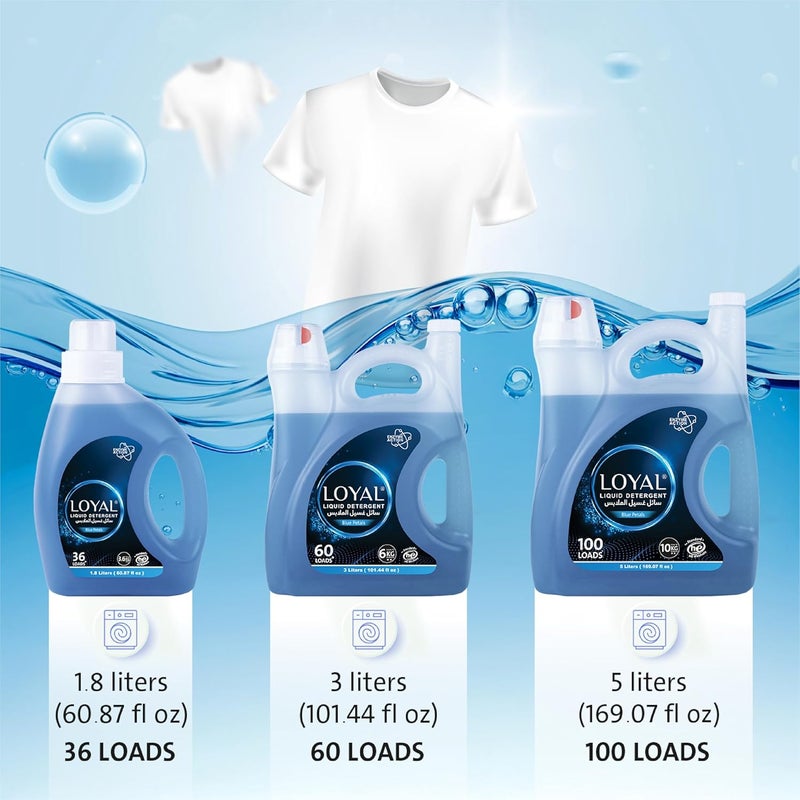 Loyal Liquid Detergent - With Enzyme Action - Up to 60 Loads, Powerful Clean & Long-lasting Scent - For All Machine - 3 Liters - Image 3