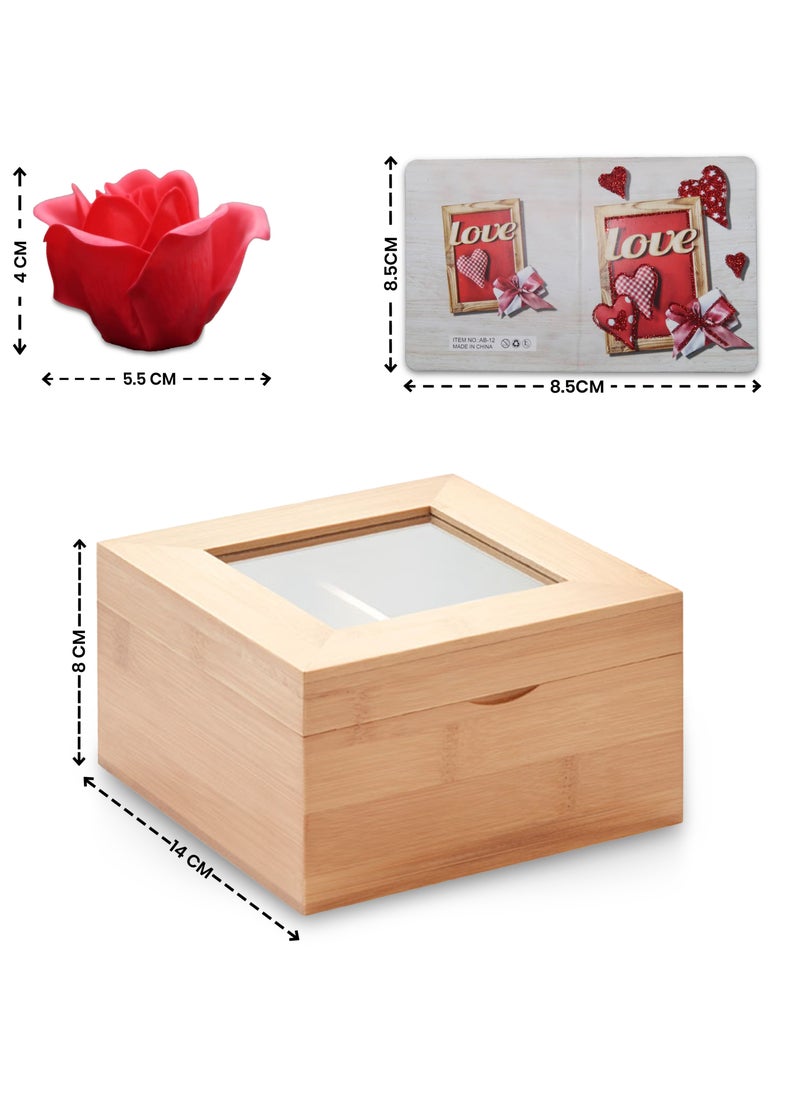 Jinou Mother's Day Gift – Scented Rose Soap Encased in Premium Quality Bamboo Box – Gift for Mom, Wife, Husband, Boyfriend and Girlfriend  - Image 2