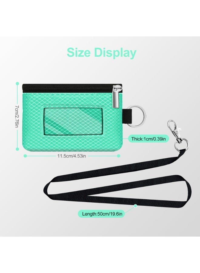 Minimalist RFID Blocking Small Wallet with ID Window,WaterResistant Zip Id Case Wallet with Lanyard Keychain for Cards,Cash,Travel,Women,Men - Image 5