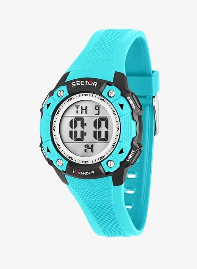 Sector EX-49 Men's Digital Watch - Digital Display Dial, 37mm Plastic Case, Blue Plastic Strap, Quartz, 100M Water Resistant - R3251312004
