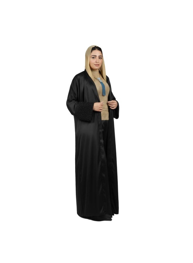 سموكي إيجيبت كفتان عباية ستان التامودا -اسود - Image 3