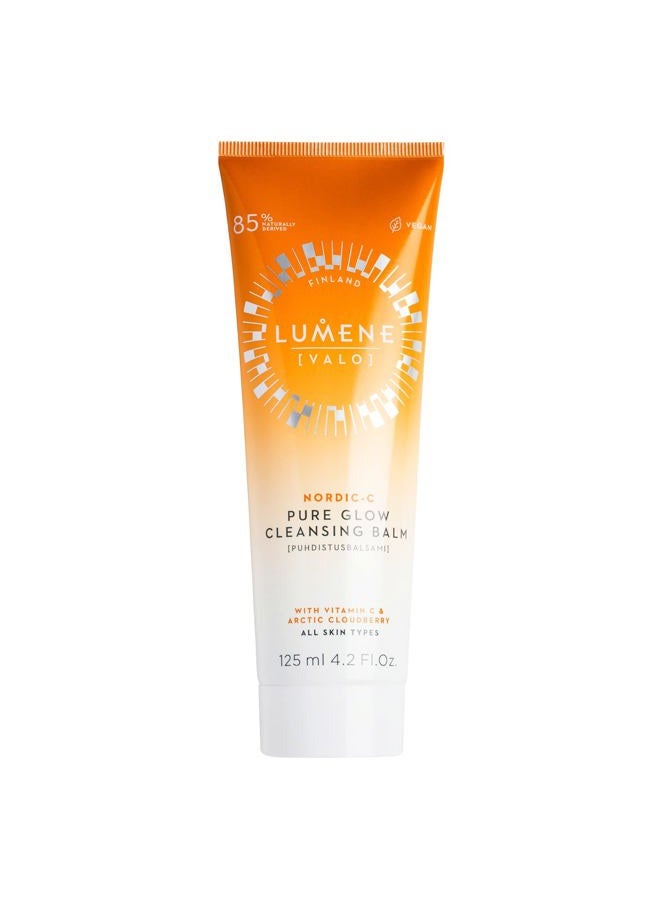 Lumene Nordic C Pure Glow Cleansing Balm - Make Up Remover Balm with Vitamin C for Skin Radiance - Vegan Eye Makeup Remover & Facial Care for Normal to Dry Skin (125ml) - Image 1