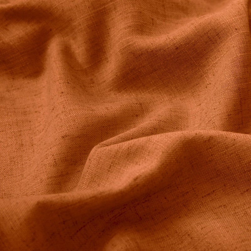 KOUFALL Burnt Orange Curtains 2 Panels Sheer Linen Grommet Bohemian Curtains for Living Room Bedroom 84 Inches Long Dark Dusty Orange - Image 3