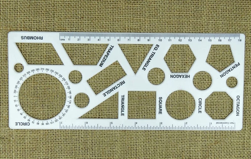 FIRST CLICK Stencil for Shapes Making Size - LENGTH-24 cm Width-9.8 cm And Art Circle Master with 35 Circles (White, Size: Length- 23.5 cm & Breadth- 11.5 cm) - Image 3