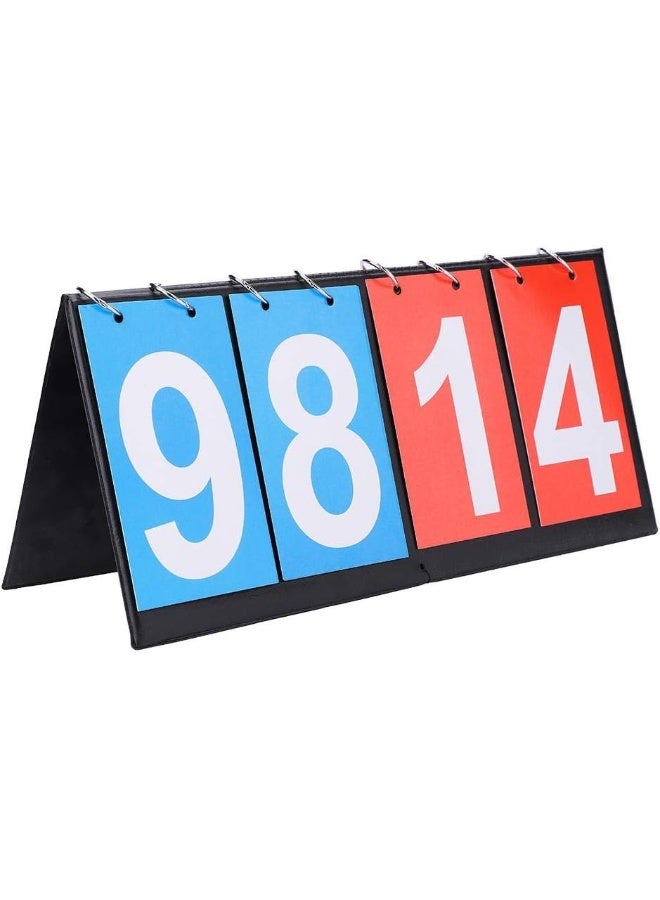 Leftwei Score Keeper Scoreboard, 14.4 x 6.5 Inch Portable Flip Scoreboard Waterproof Lightweight Durable for Football Basketball Table Tennis etc (Four-Digital) - Image 1