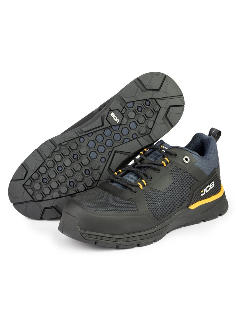 جيه سي بي حذاء أمان برباط – مقدمة من السبائك، مقاوم للماء، مقاوم للثقب، مضاد للكهرباء الساكنة، مقاوم للزيوت والانزلاق | JCB-0014B – أسود/كحلي - Image 2