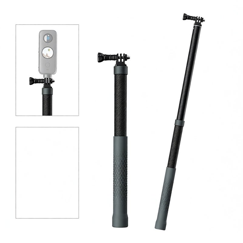 TELESIN GP-MNP-002 Portable Selfie Stick Carbon Fiber Camera Stand Bracket 32-120cm/ 12.6-47.2in Extendable with 1/4 Inch Screw &   Sports Camera Mount Adapter Compatible with GoPro Hero 12/11/10, - Image 1