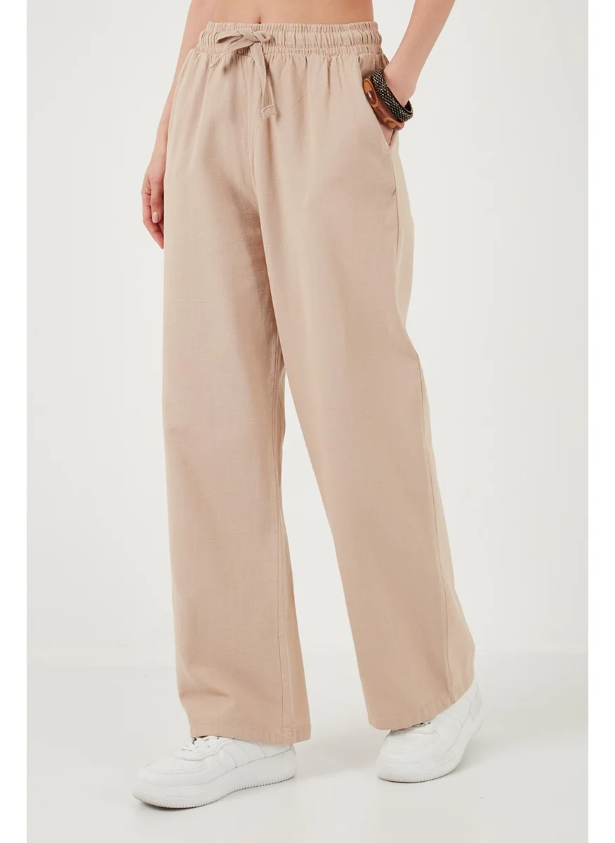 Lela Cotton Relaxed Fit High Waist Wide Leg Pants Women's Trousers 668YP5118