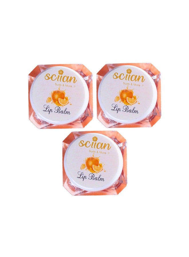 SCIIAN Lip Balm-Orange | Lip Balm For Soft, Smooth, And Moisturised Lips | Instant Hydration | Relieves Dry & Chapped Lips | Enriched with Shea Butter & Castor Oil | Glossy Finish,10g (Pack of 3) - Image 1
