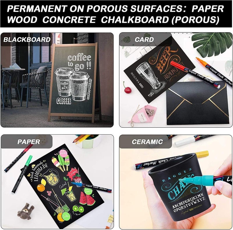 Azonee Long lasting universal build Erasable Chalk Markers Pens Set, 8 Colors Colorful Graffiti Highlighter Marker for Flashing LED Lighted Board, Blackboard, Whiteboard, Menu Message Board, Glass, Window, Art-Chalk Pen, Whiteboard Pen Cost effective fine quality - Image 4