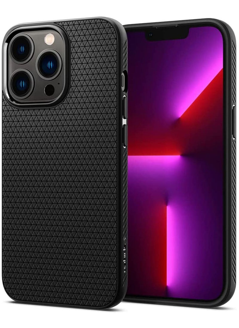 Spigen - Liquid Air Designed Case Cover for iPhone 13 Pro - Matte Black - Image 1