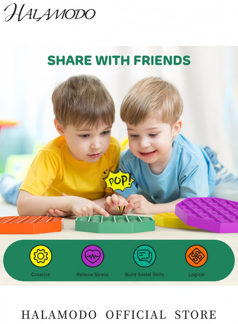 هالامودو لعبة فقاعة سيليكون قابلة للضغط لعبة حسية لتخفيف التوتر للأطفال والكبار لعبة تخفيف القلق لعبة حسية للأطفال ذوي التوحد - Image 3