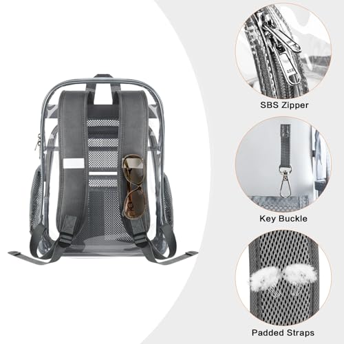 PAMANO Clear Backpack Transparent Heavy Duty School PVC Bookbag See Through Bag Boys and Girls for College Work Travel Security - Image 5