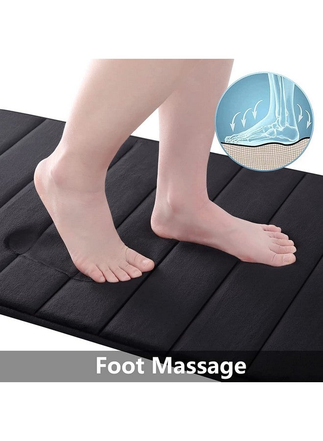 Home-Cloud HomeCloud Memory Foam Mat | Rectangular Bath Mat |For Bathroom, Dining Room,Living Room, Door & Kitchen, 60 * 40Cm,12Mm Thickness,(Black) - Image 2