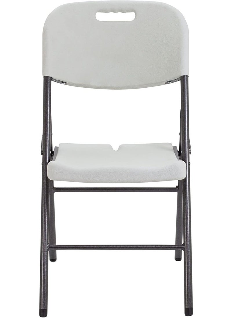 Heavy Duty Folding Chair with Steel Frame, Stackable Plastic Chair, 200kg Weight Capacity for Indoor and Outdoor Use, Grey - Image 2