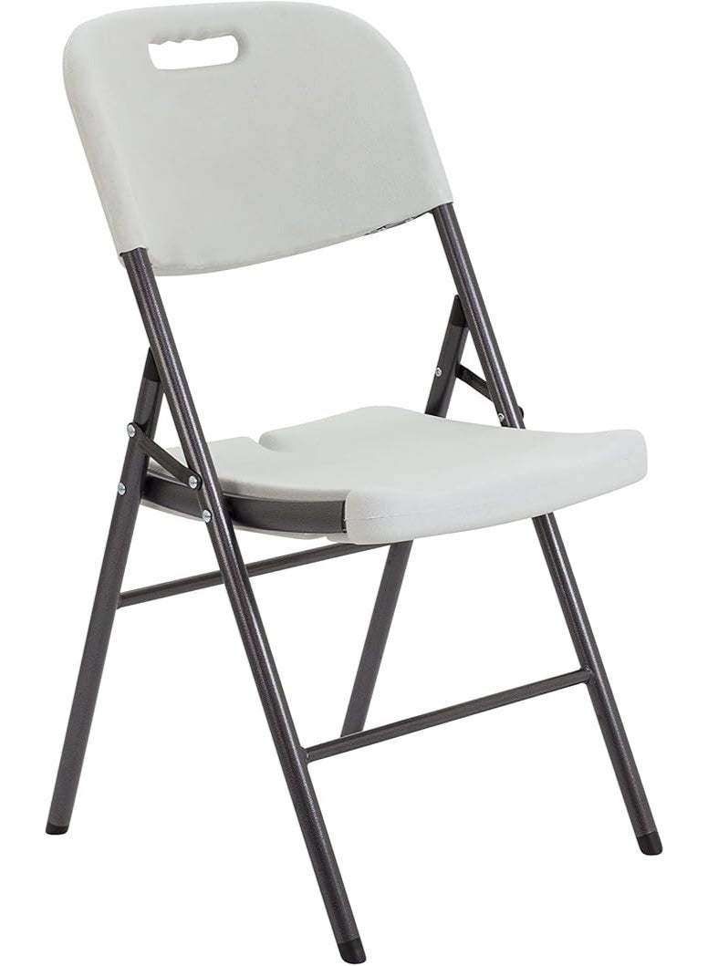Heavy Duty Folding Chair with Steel Frame, Stackable Plastic Chair, 200kg Weight Capacity for Indoor and Outdoor Use, Grey - Image 1