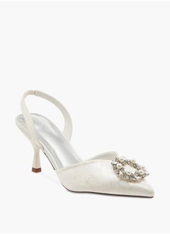Celeste Women's Embellished Slingback Shoes with Stiletto Heels  - Image 1