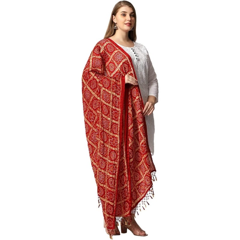 Chunni Dupatta Chunni Printed Cotton Chunni for Women 90cm x 225cm,maroon, 90cm X 215cm - Image 2