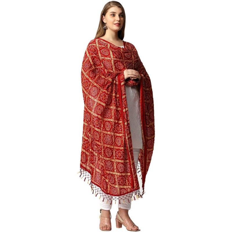 Chunni Dupatta Chunni Printed Cotton Chunni for Women 90cm x 225cm,maroon, 90cm X 215cm - Image 3