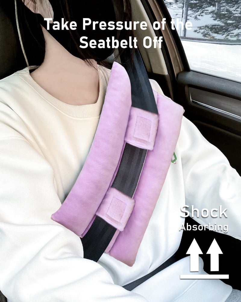 BELINOUS Seat Belt Pillows for Post Mastectomy Surgery, Seatbelt Chest Cushions After Heart Surgery for Car, Port Pillows for Chemo and Breast Cancer Patients' Comfort (Purple) - Image 3