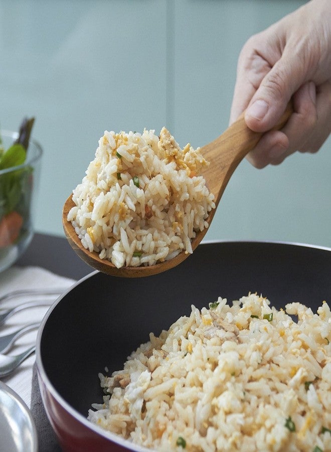 FAAY 3-In-1 Wooden Spoons Handcrafted Golden Teak Kitchen Utensils Including 13.5 Inch Cooking Spoon, Slotted Spoon and 9 Inch Versatile Spoon, 100% Natural & Eco Friendly with Ergonomic Handle - Image 3