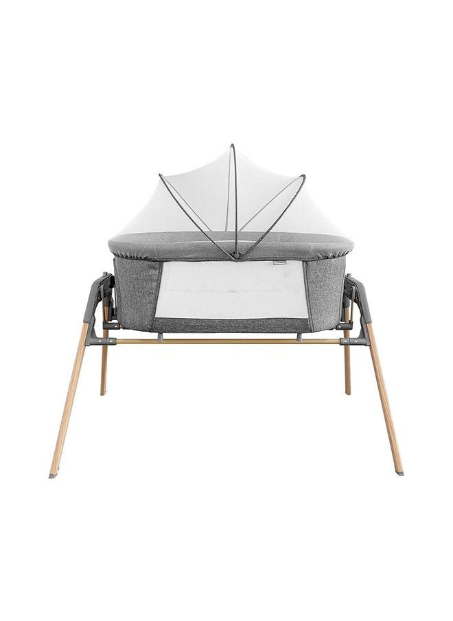 TEKNUM 3-In-1 Baby Rocker Bassinet/ Infant Crib With  Mosquito Net - Grey  - Image 1