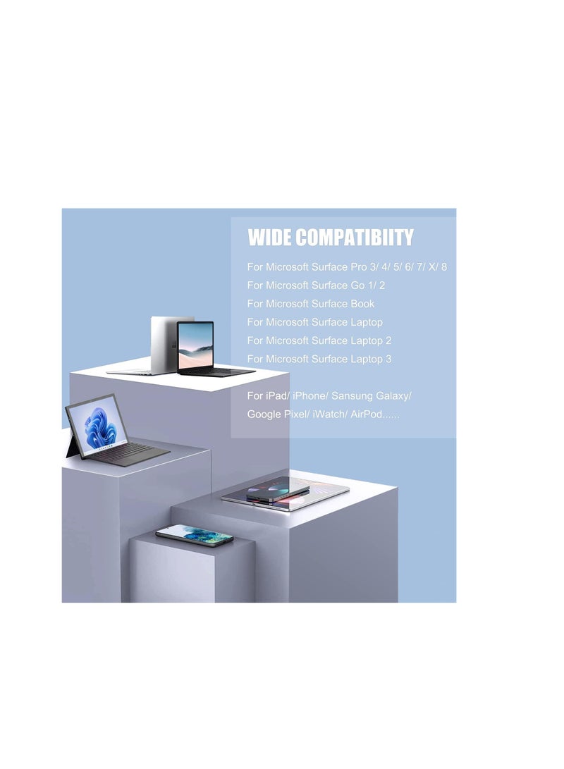 Terabyte 44W Surface Pro Charger, Compatible with Microsoft Surface Pro 10, 9, 8, 7+, 7, 6, 5, 4, 3, X, Surface Laptop 1/2/3 Surface Go Surface Book Power Cord with 5V 1A USB Charging Port - Image 5