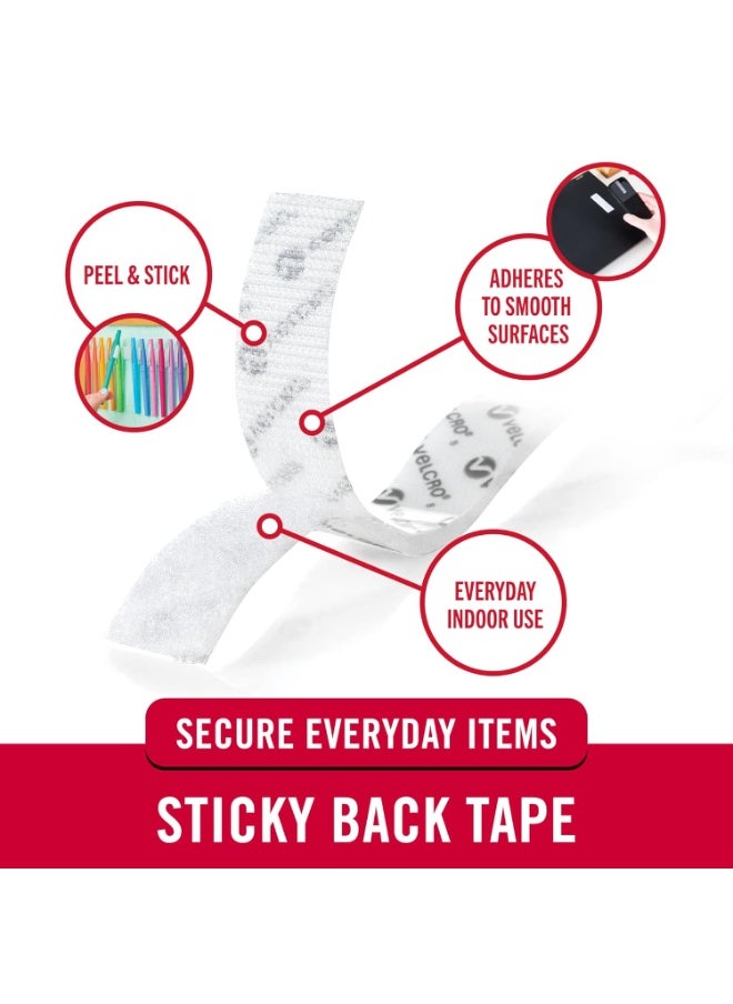 Velcro VELCRO Brand - Sticky Back Hook and Loop Fasteners| General Purpose Peel & Stick | Perfect for Home or Office | 15ft x 3/4in Roll | White  - Image 2