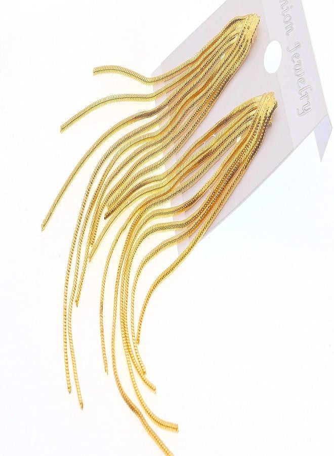 FUTIMELY Long Chain Gold Tassel Earrings for Women Prom Statement Dangle Drop Earrings Elegant Formal Bridesmaid Bride Wedding Gifts - Image 4