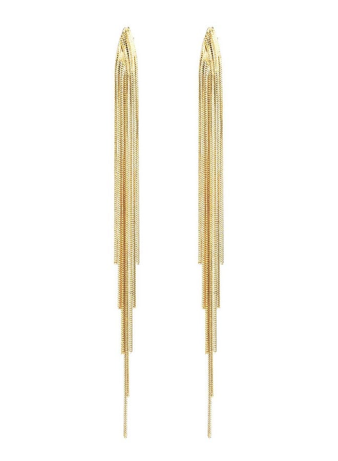 FUTIMELY Long Chain Gold Tassel Earrings for Women Prom Statement Dangle Drop Earrings Elegant Formal Bridesmaid Bride Wedding Gifts - Image 1