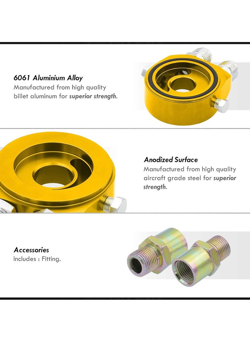 general Automotive modification oil filter sandwich adapter kit for cooler plate suitable for AN10/8 aluminum oil filter and oil cake - Image 2