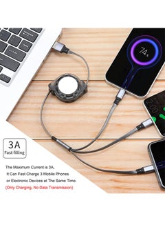 General 2 Pack USB Charger Cable Retractable 3 in 1 Multiple Charging Cord Adapter with Mini Type C Micro USB Port Connectors Compatible with Cell Phones Tablets Universal Use  - Image 2