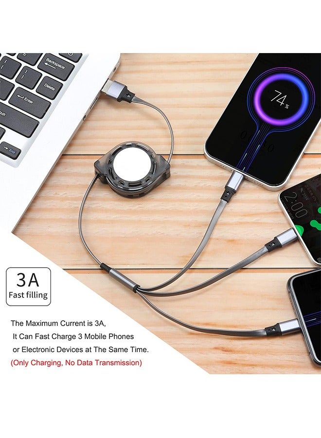 General 2 Pack USB Charger Cable Retractable 3 in 1 Multiple Charging Cord Adapter with Mini Type C Micro USB Port Connectors Compatible with Cell Phones Tablets Universal Use  - Image 2