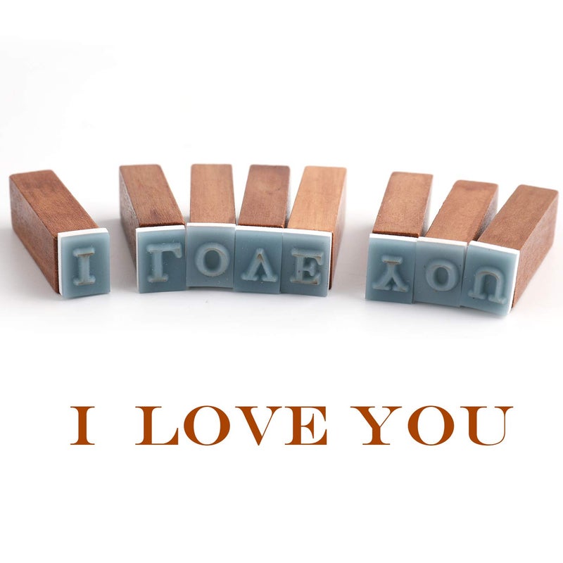 Tosnail 70 Pieces Rustic Mini Wood Rubber Stamps Letter Stamps Alphabet Stamps with Storage Box for Scrapbook, Card Making, Crafts - Image 4