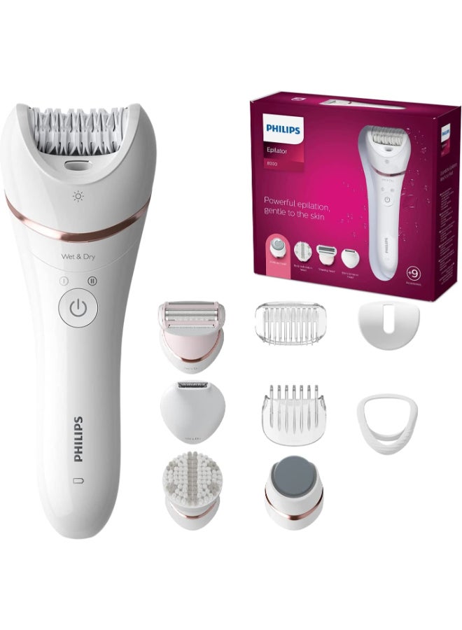 Philips Epilator Series 8000 Wet And Dry Epilator BRE740/11, 2 Years Warranty White - Image 1
