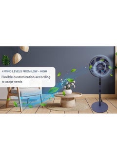 Rapido Rapido RWF-16AHD 16-Inch Standing Fan with Remote Control, 4 Wind Modes & 75° Oscillation  - Image 2