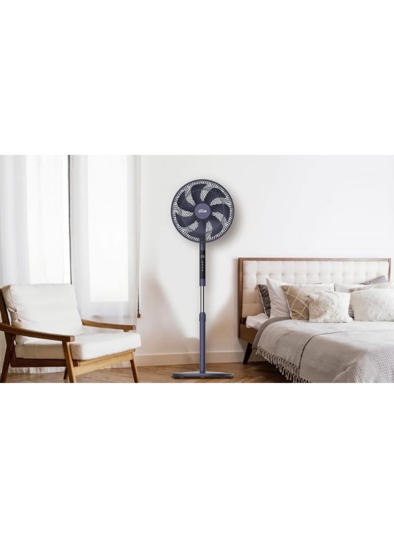 Rapido Standing Fan RWF-16AHD 40cm, 60W AC Motor, Remote Control, LED Display, 4 Speed Levels, Adjustable Height 127cm, Timer Function - Image 4