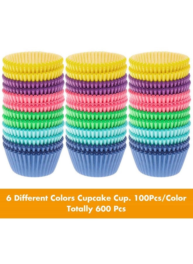 selizo 600 Pcs Cupcake Liners Cupcake Wrappers Cupcake Paper Baking Cups For Cake Balls, Muffins, Cupcakes And Candies, Assorted Bright Colors - Image 2