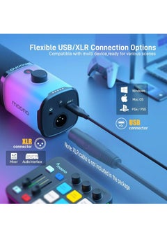 PD100X XLR/USB Gaming Microphone with Software, Dynamic PC Microphone with RGB for Streaming Podcast Vocal Recording, Computer Mic with Noise Cancellation, Mute Button, Gain Knob, Desktop Stand - pzsku/ZA8F367B51CA40098659BZ/45/_/1724598519/4da76deb-ff98-41be-9a22-6257a2d64113