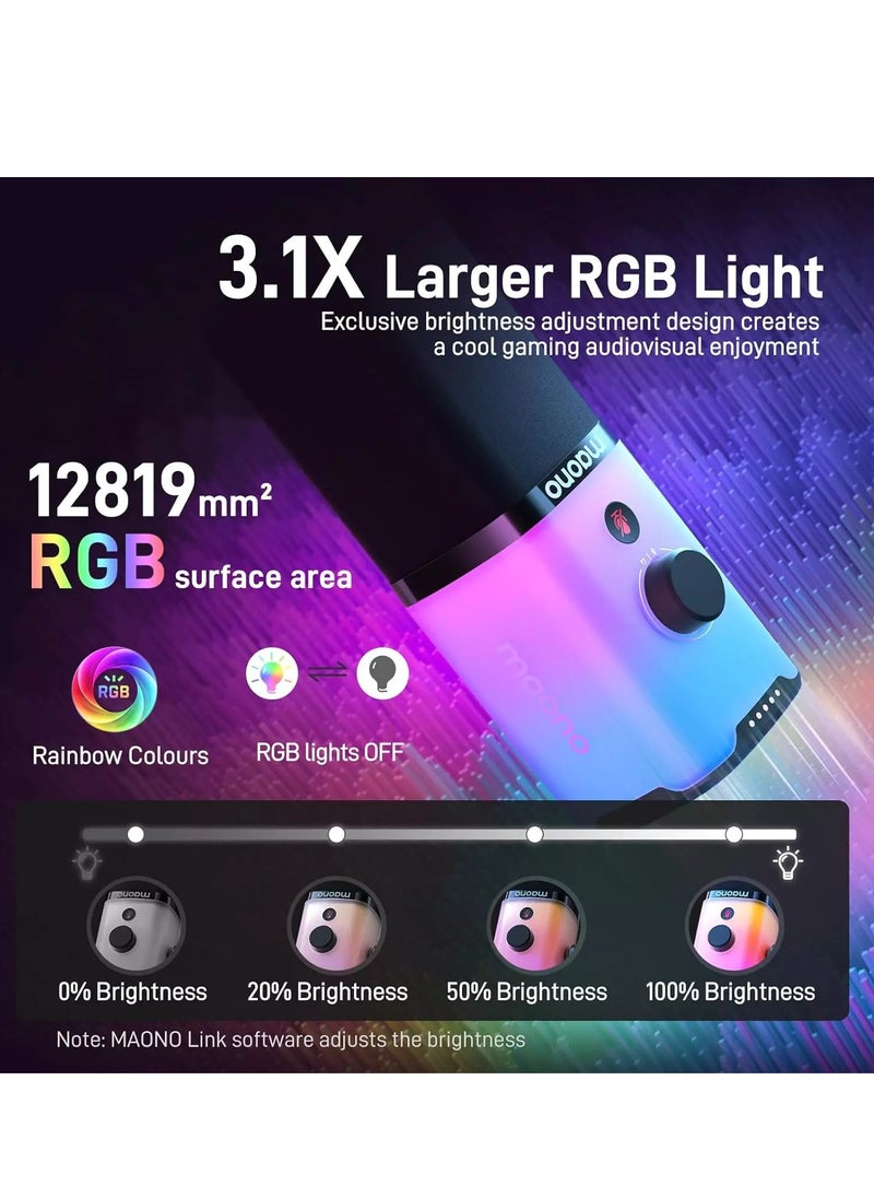 PD100X XLR/USB Gaming Microphone with Software, Dynamic PC Microphone with RGB for Streaming Podcast Vocal Recording, Computer Mic with Noise Cancellation, Mute Button, Gain Knob, Desktop Stand - pzsku/ZA8F367B51CA40098659BZ/45/_/1724598596/4da09dba-0a41-4625-9d46-89d604c0e452