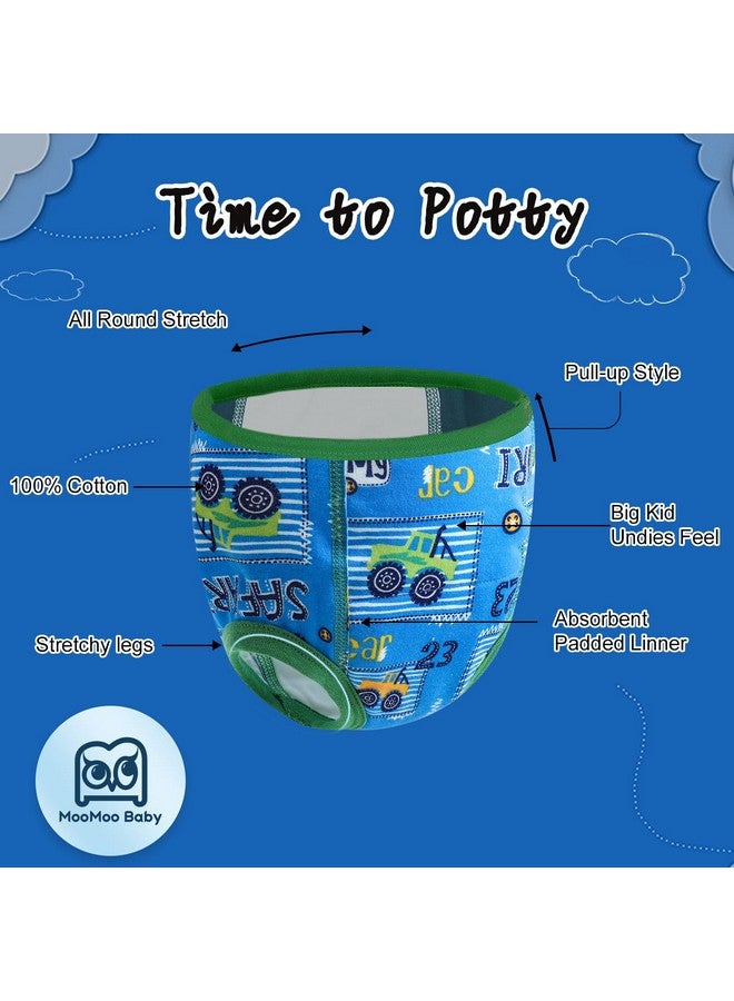 MooMoo Baby Absorbent Training Underwear 4 Packs Toddler Potty Training Pants for Boys and Girls-Cotton 3T - Image 1