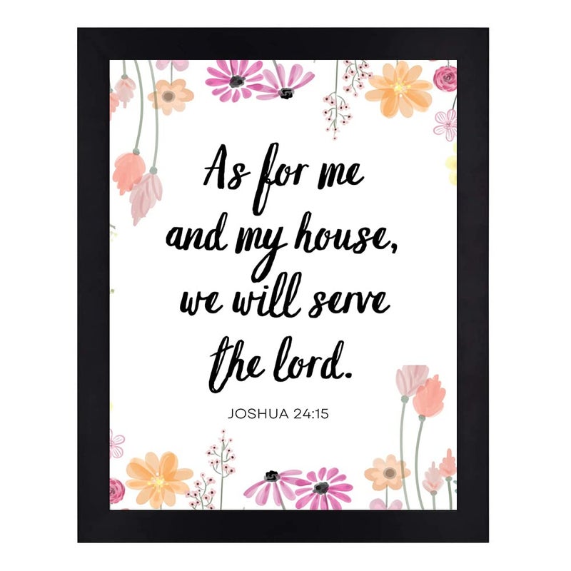 Interio Crafts Bible Verse Wall Frames Framed Poster for Home or Office Wall Decor We Will Serve The Lord Printed Verse With Frame Joshua 2415 Synthetic Wood 13 X 10 Inches