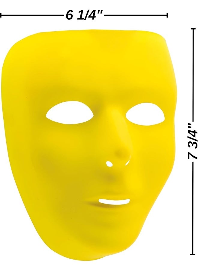 Amscan Yellow Plastic Full Face Mask for Adults - 6" - Image 2