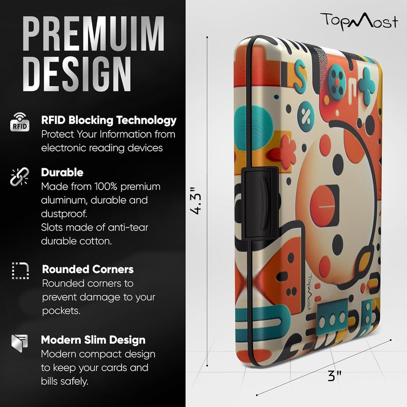 TopMost Aluminum Wallet, Card Case Wallet, Metal RFID Credit Card Holder for Men & Women, 6 Cotton Slots for 12 Cards And Bills, Rfd Protective - Image 2